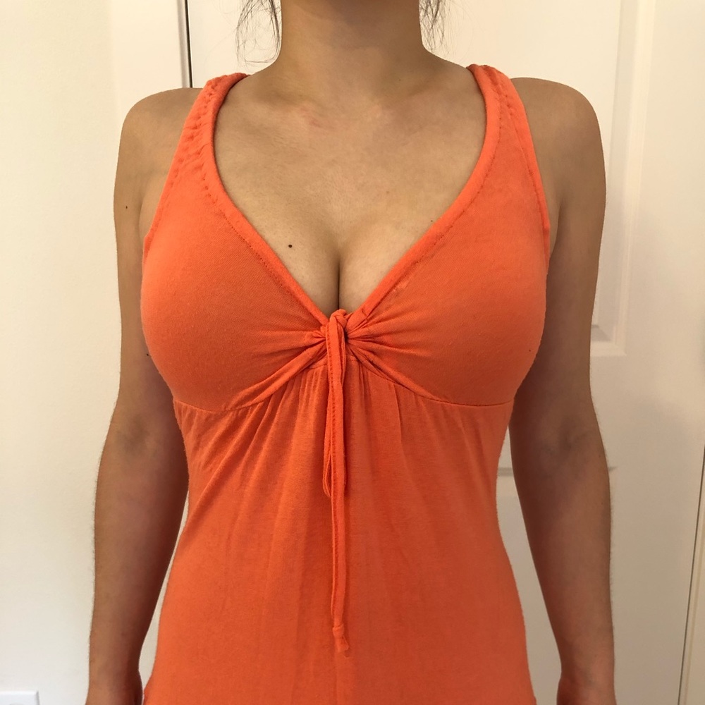 Forever 21 orange low v-neck top